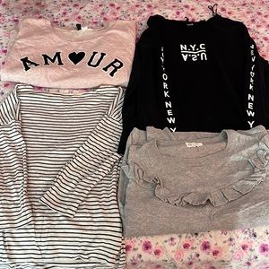 H&M BUNDLE 3 SWEATERS 1 SHIRT